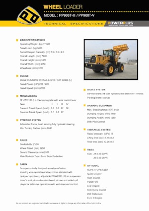 Колісні навантажувачі PowerPlus PP968T-V