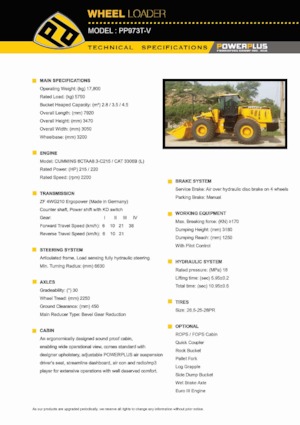Колісні навантажувачі PowerPlus PP973T-V