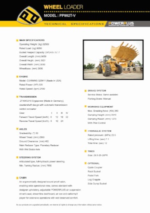 Колісні навантажувачі PowerPlus PP992T-V 