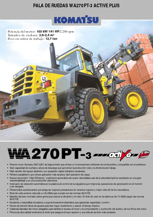 Колісні навантажувачі Komatsu WA270PT active Plus