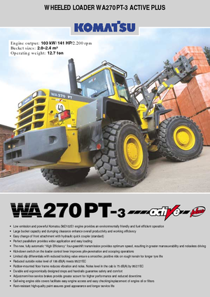 Колісні навантажувачі Komatsu WA270PT active Plus