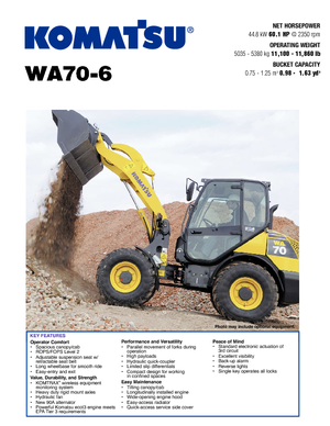 Колісні навантажувачі Komatsu WA70-6