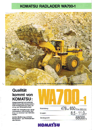 Колісні навантажувачі Komatsu WA700-1D