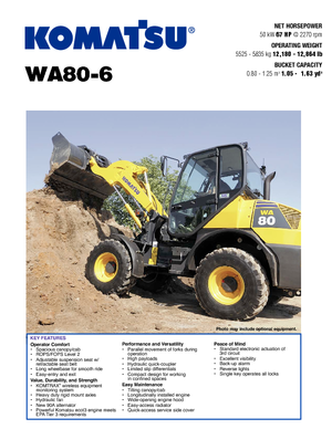 Колісні навантажувачі Komatsu WA80-6