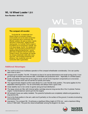 Колісні навантажувачі Wacker Neuson WL 18