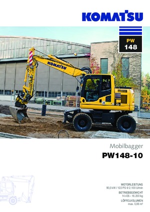 Колісні екскаватори Komatsu PW148-10