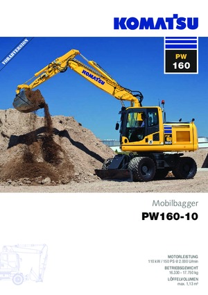Колісні екскаватори Komatsu PW160-10