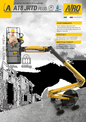 Колісні підйомники з шарнірною стрілою AIRO A18 JRTD PLUS