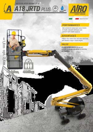 Колісні підйомники з шарнірною стрілою AIRO A18 JRTD PLUS