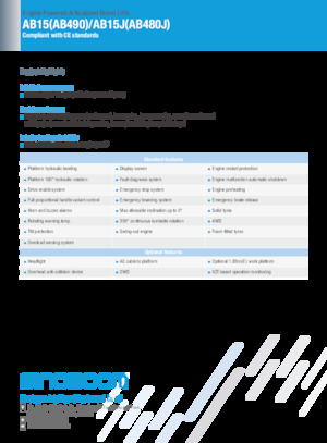 Колісні підйомники з шарнірною стрілою Sinoboom AB15J