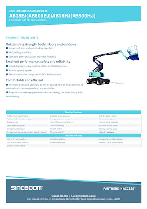 Колісні підйомники з шарнірною стрілою Sinoboom AB18HJ 