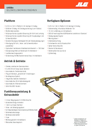 Колісні підйомники з шарнірною стрілою JLG E400AN