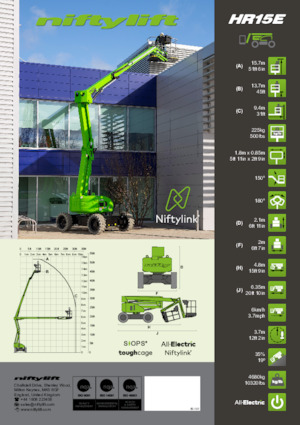 Колісні підйомники з шарнірною стрілою Niftylift HR15E