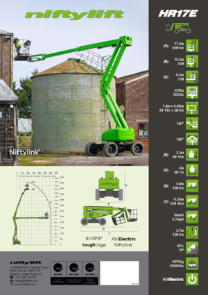Колісні підйомники з шарнірною стрілою Niftylift HR17E