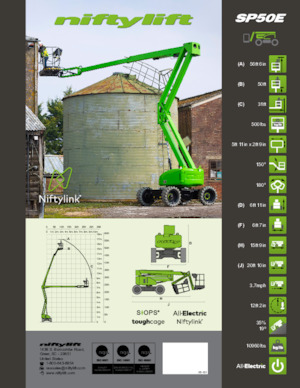 Колісні підйомники з шарнірною стрілою Niftylift SP50E