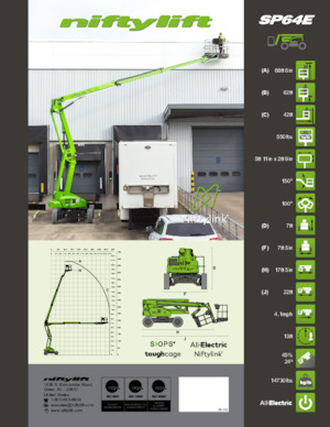 Колісні підйомники з шарнірною стрілою Niftylift SP64E