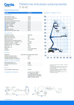 Колісні підйомники з шарнірною стрілою Genie Z™-45 XC