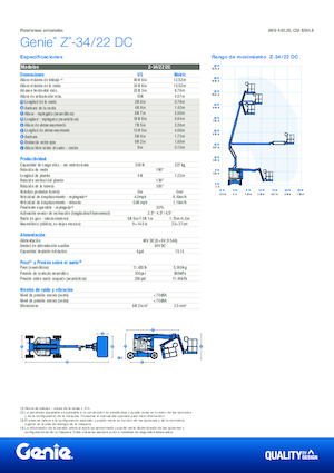 Колісні підйомники з шарнірною стрілою Genie Z-34/22 DC