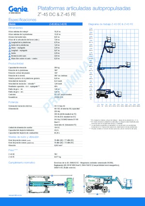 Колісні підйомники з шарнірною стрілою Genie Z-45 DC