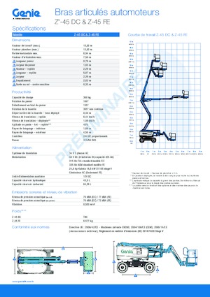 Колісні підйомники з шарнірною стрілою Genie Z-45 DC