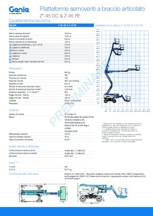 Колісні підйомники з шарнірною стрілою Genie Z-45 DC
