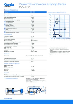 Колісні підйомники з шарнірною стрілою Genie Z-34/22 IC