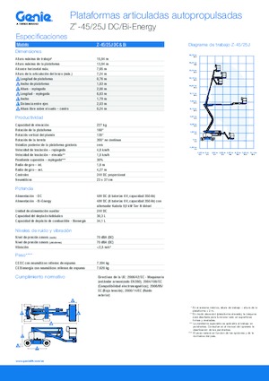 Колісні підйомники з шарнірною стрілою Genie Z-45/25J DC