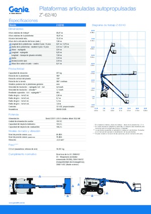 Колісні підйомники з шарнірною стрілою Genie Z-62/40