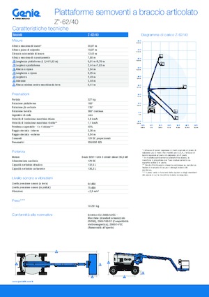 Колісні підйомники з шарнірною стрілою Genie Z-62/40