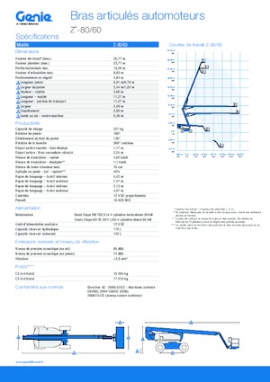 Колісні підйомники з шарнірною стрілою Genie Z-80/60
