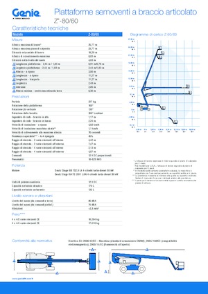 Колісні підйомники з шарнірною стрілою Genie Z-80/60