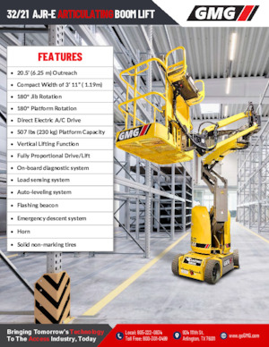 Колісні підйомники з шарнірною стрілою GMG 32/21 ARJ-E 