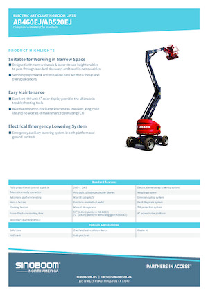 Колісні підйомники з шарнірною стрілою Sinoboom AB460EJ