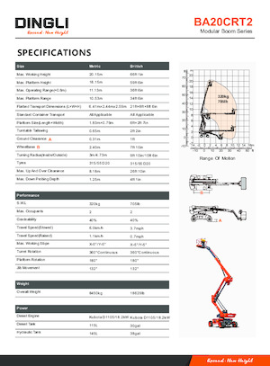Колісні підйомники з шарнірною стрілою Dingli BA20CRT2