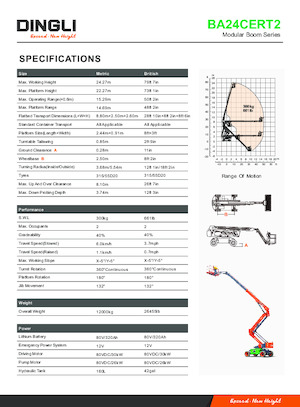 Колісні підйомники з шарнірною стрілою Dingli BA24CERT2