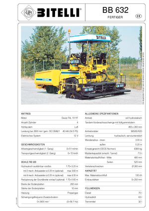 Колісні асфальтоукладальники Bitelli BB 632 RB 320