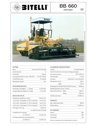 Колісні асфальтоукладальники Bitelli BB 660 RB 4700 VB