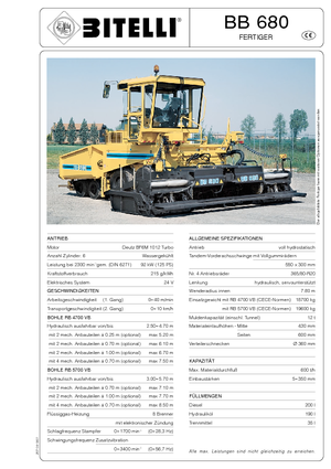 Колісні асфальтоукладальники Bitelli BB 680 RB 5700 VB