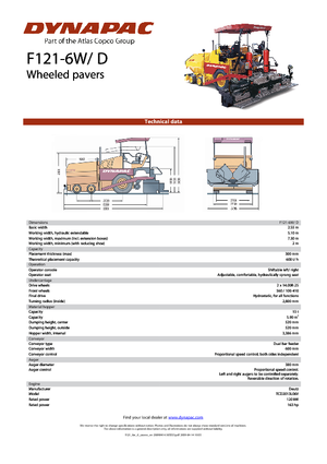 Колісні асфальтоукладальники Dynapac F 121-6 W/D