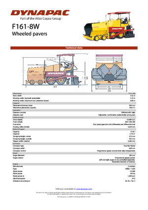 Колісні асфальтоукладальники Dynapac F 161-8 W