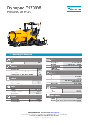 Колісні асфальтоукладальники Dynapac F 1700 W