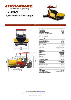 Колісні асфальтоукладальники Dynapac F 2500 W