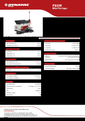Колісні асфальтоукладальники Dynapac F80W