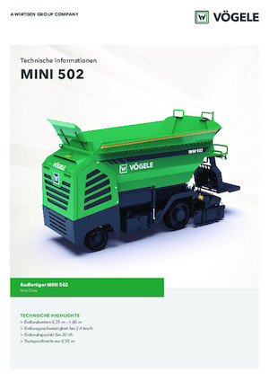 Колісні асфальтоукладальники Vögele Mini 502