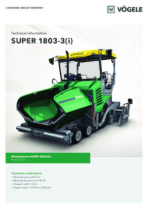Колісні асфальтоукладальники Vögele Super 1803-3i