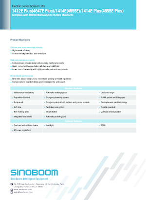 Ножичні підйомники колісні Sinoboom 1412E Plus 