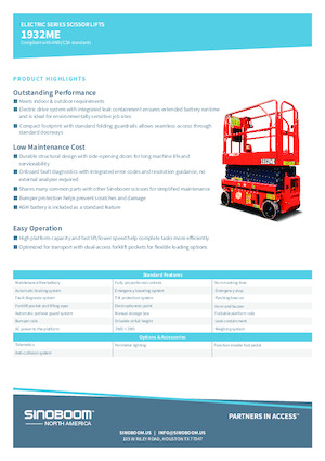 Ножичні підйомники колісні Sinoboom 1932ME