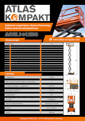 Ножичні підйомники колісні Atlas Kompakt ACSL 1412 DC