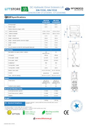 Ножичні підйомники колісні Sinoboom GN 1532