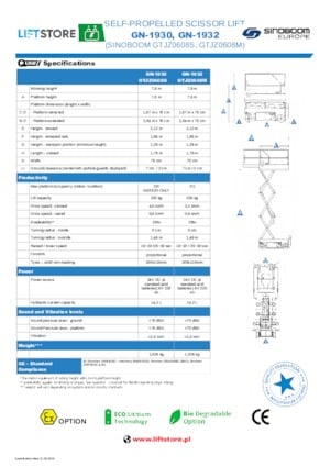 Ножичні підйомники колісні Sinoboom GN 1932
